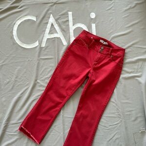 CAbi fun and sassy cropped red/orange pants